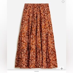 J. Crew Floral Maxi Skirt in Brown and Orange
